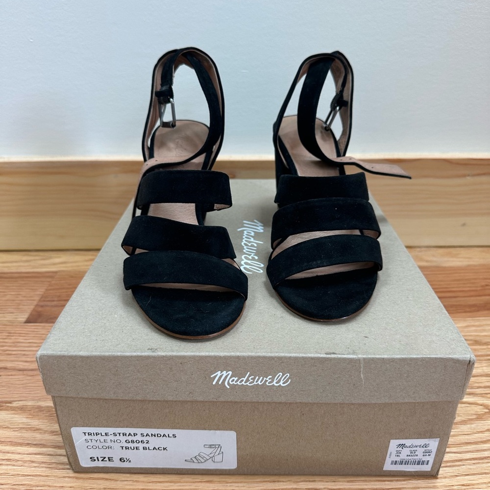 Madewell Triple-Strap Sandals - True Black